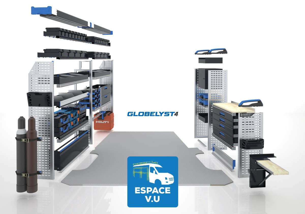 Aménagement modulaire métallique véhicule utilitaire atelier