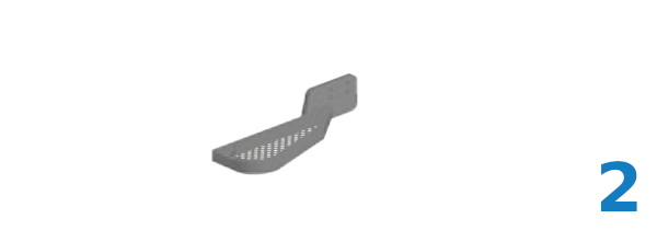 Demi marchepied gauche droit ferrure attelage 680 X 165 mm