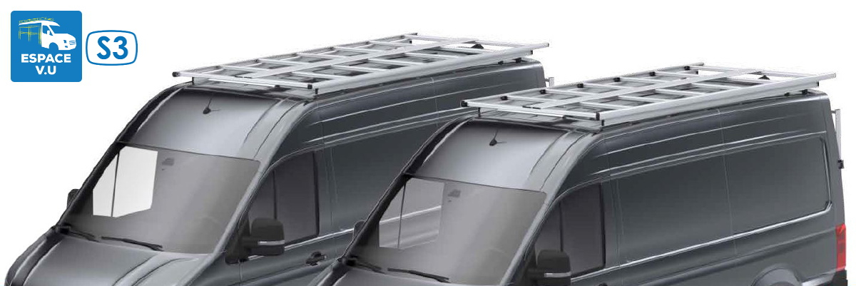 Galerie aluminium sans rebords véhicule utilitaire