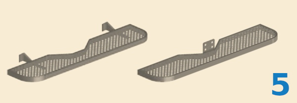 Marchepied arrière avec ou sans attelage 1160 X 180 mm