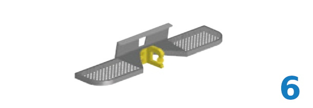 Marhepied ferrure partie centrale relevable 1200 x 170 mm