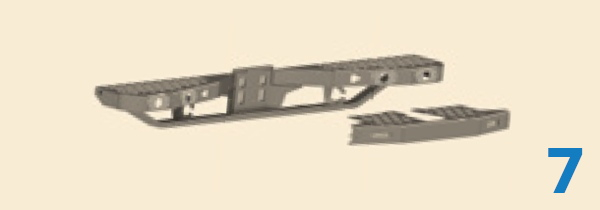 Marchepied ferrure partie centrale escamotable 1400 X 175 mm