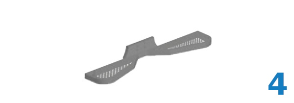 Marchepied arrière large fixe ferrure attellage 1215 X 165 mm