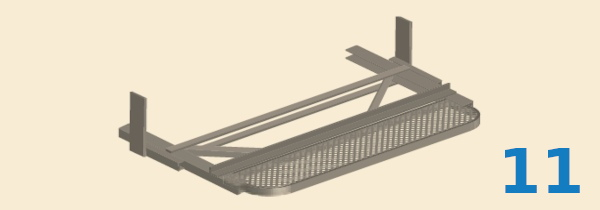 Marchepied rétractable arrière 650 ou 1000 X 250 mm