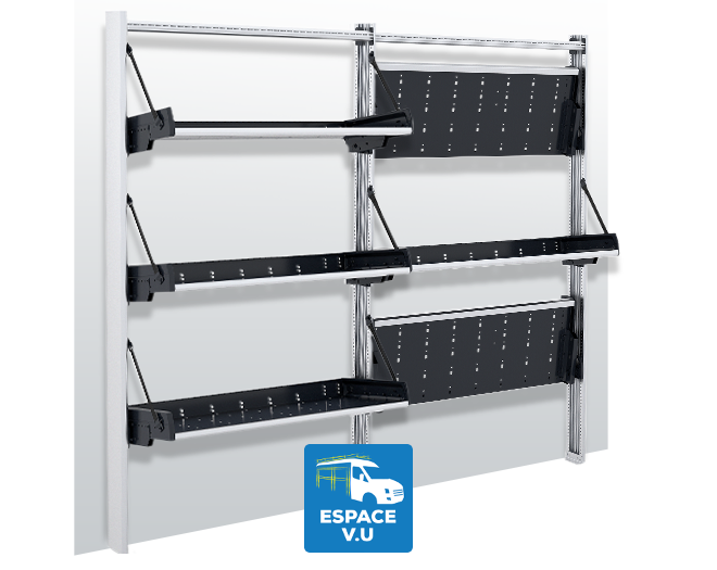 Aménagement rabattable escamotable véhicule utilitaire atelier