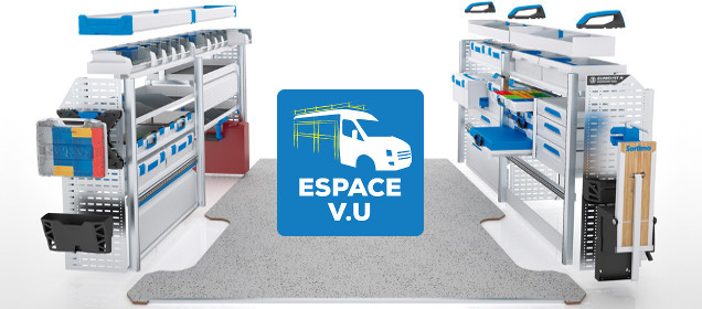 Aménagement de véhicules utilitaires avec Espace V.U Sarl, plancher et habillage en bois pour fourgon.