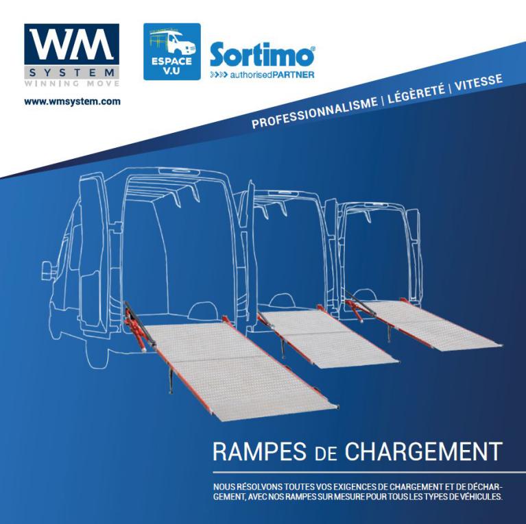 Catalogue de rampes de chargement pour véhicules utilitaires, équipement de fourgon et fourgonnette avec des rampes de chargement fixe, pivotante, charge lourde par Espace V.U Sarl, station Sortimo by Gruau.