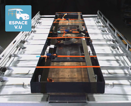 Test UTAC de la galerie aluminium pour véhicule utilitaire, fourgon et fourgonnette.
