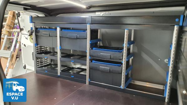 Aménagement pour un Jumpy M utilitaire d'un artisan plombier électricien en Gironde.